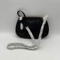 Womens Black Leather Inner Pockets Adjustable Strap Crossbody Bag image number 2