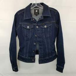 G-Star Raw Dark Blue Button Up Jean Jacket Size XS