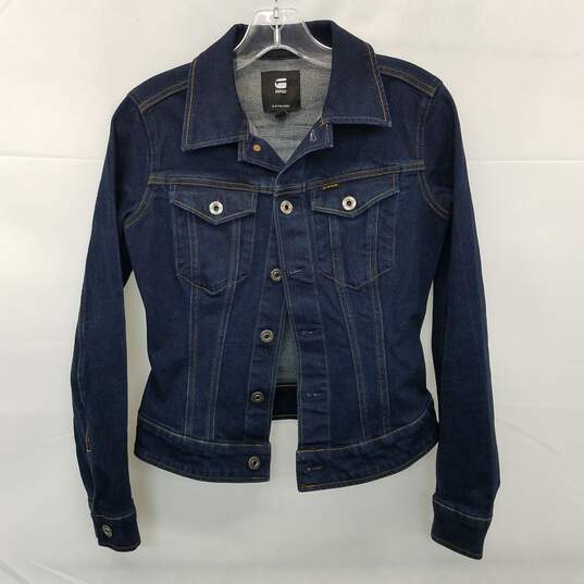 G-Star Raw Dark Blue Button Up Jean Jacket Size XS image number 1