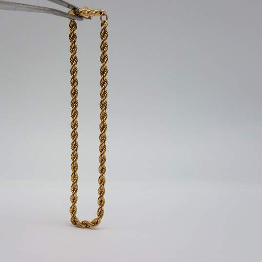 14k Gold 3mm Rope Chain Bracelet 5.2g image number 2