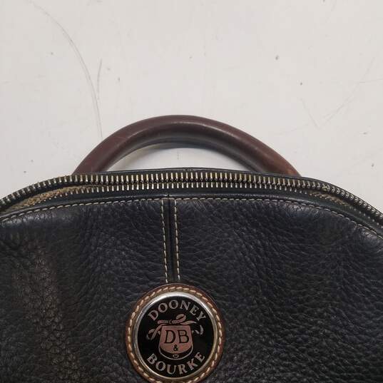Dooney & Bourke Black Pebbled Leather Zip Pod Rucksack Backpack Bag image number 7