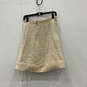 Womens Beige Pleated Front Flap Pocket Side Zip A Line Skirt Size 6 image number 2