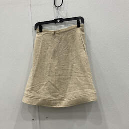 Womens Beige Pleated Front Flap Pocket Side Zip A Line Skirt Size 6 alternative image