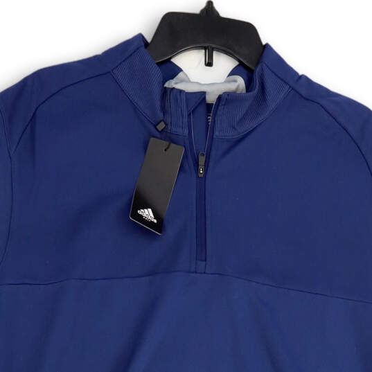 NWT Mens Blue Sleeveless Mock Neck Stretch 1/4 Zip Golf Vest Size XL image number 3