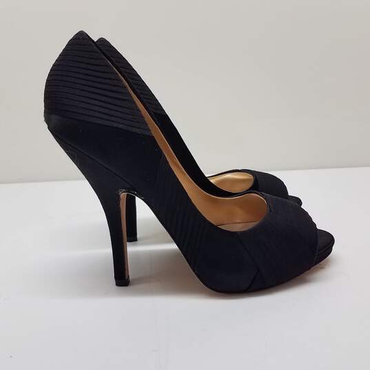 Badgley Mischka Women's Black Open Toed Stiletto Heel Pumps Size 8 image number 3