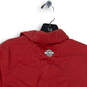 Girls Red Short Sleeve Collared Motorcycle Button-Up Shirt Size Large image number 4