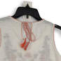 NWT Womens White Sleeveless Embroidered Tunic Tank Top Size XS image number 4