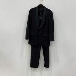 Mens Black Long Sleeve Single-Breasted 2 Piece Suit And Pants Set Size 41L
