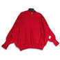 NWT Womens Red Knitted Crew Neck Long Sleeve Pullover Sweater Size Medium image number 1