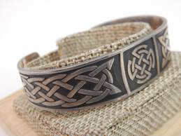 Celtic Style 925 Chunky Scrolled Cuff Bracelet 33.5g alternative image