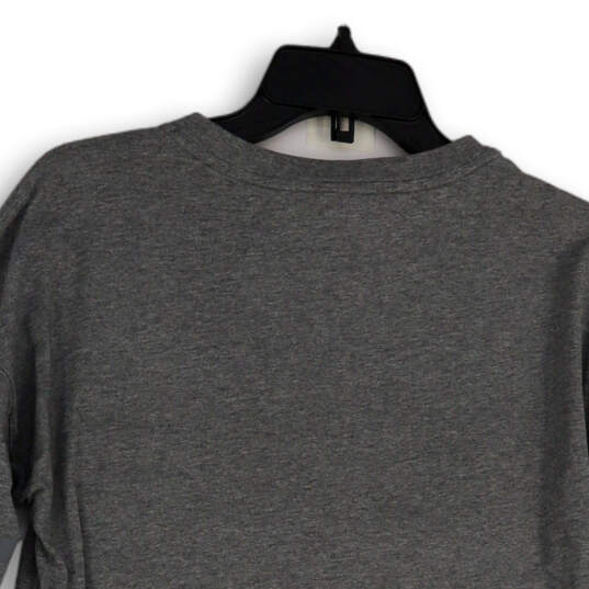 Womens Gray Just Do It Crew Neck 3/4  Sleeve Curved Hem T-Shirt Size Small image number 4