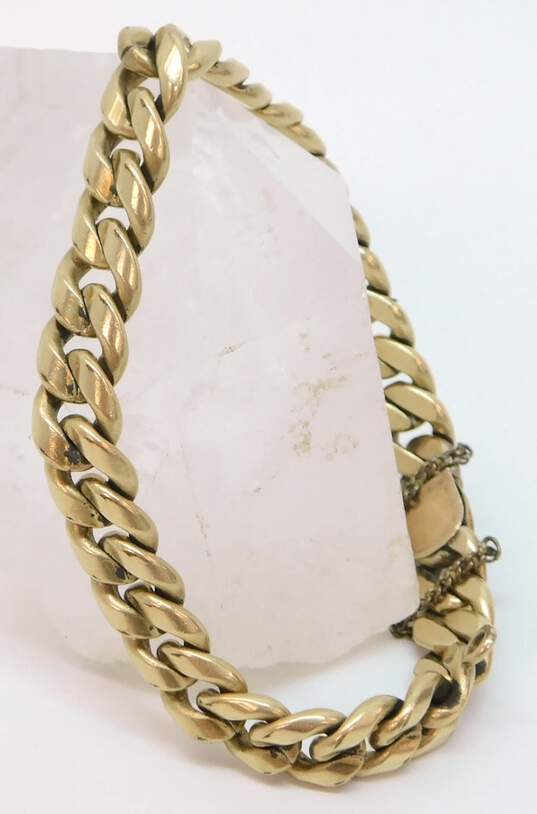 Fancy 10k Yellow Gold Chunky Chain Bracelet 32.5g image number 2