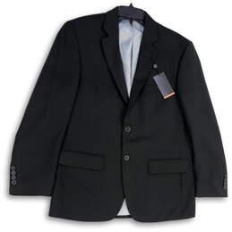NWT Mens Black Notch Lapel Single Breasted Two Button Blazer Size 38 Short