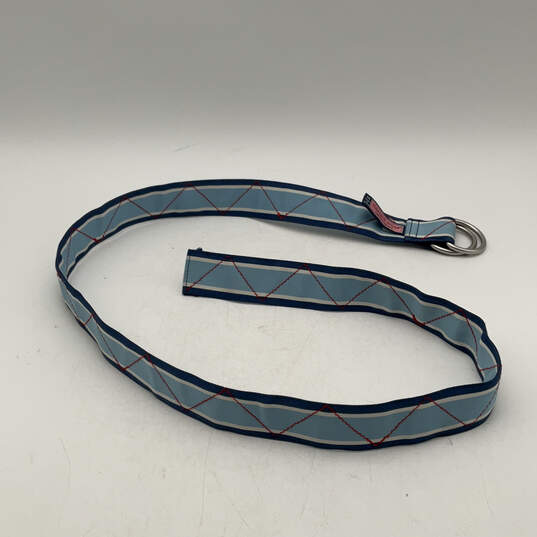 Mens Blue Adjustable Double O-Ring Strap Waist Belt Size Medium image number 2