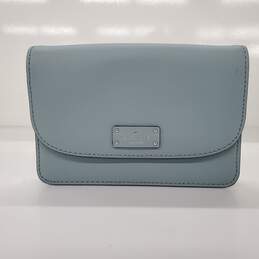 Kate Spade New York Pale Blue Leather Crossbody Clutch Bag