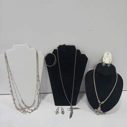 Assorted Silver Toned Metal Costume Jewelry Pieces