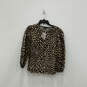 NWT Womens Brown Animal Print Long Sleeve Pullover Blouse Top Size XS image number 1