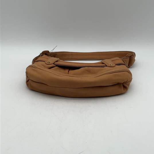 NWT Womens Tan Leather Adjustable Single Strap Hobo Bag Purse image number 3