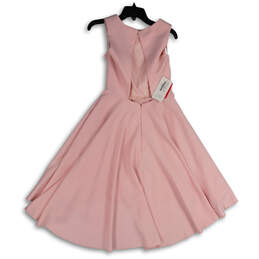 NWT Womens Pink Round Neck Sleeveless Back Cutout A-Line Dress Size 6 alternative image