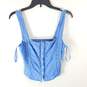 Free People Women Blue Lace Tank Top S image number 3
