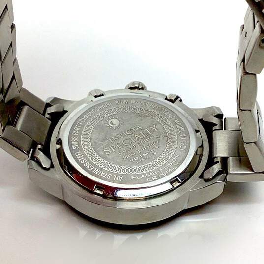 Designer Invicta 1203 Silver-Tone Stainless Steel Round Quartz Analog Wristwatch image number 4