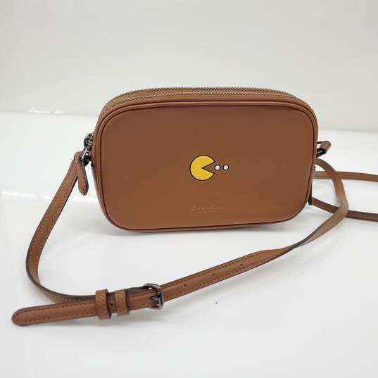 Coach PAC-MAN Limited Edition Brown Leather Crossbody F55743 image number 1