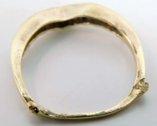 14K Yellow Gold SCRAP 0.15CTTW Chevron Wedding Ring 2g image number 2