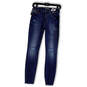 NWT Womens Blue Denim Pockets Distressed High Rise Skinny Jeans Size 00 image number 1