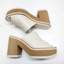 Dolce Vita Clear Emery Ivory Leather Platform Slide Sandles Size 9 alternative image