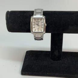 Designer Fossil ES-1234 Silver-Tone Rectangular Dial Analog Wristwatch