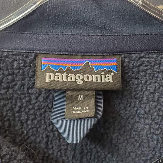 Patagonia Navy Blue 1/4 Zip Fleece Sweatshirt Size M image number 3