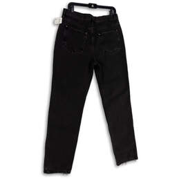 NWT Womens Gray Dark Wash Distressed Denim Mom Jeans Size 30 alternative image