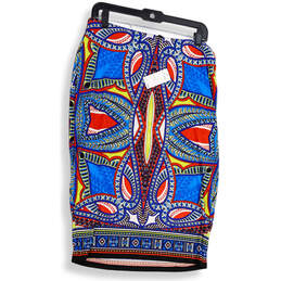 NWT Womens Multicolor Printed Elastic Waist Straight & Pencil Skirt Size L
