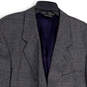 Mens Blue Plaid Notch Lapel Long Sleeve Flap Pocket 2 Button Blazer Sz 46R image number 3
