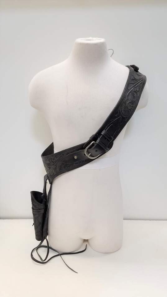 Unbranded Men's Western Cartridge Gun Belt with Holster Black Size 52 image number 1