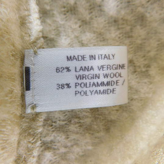 Vintage Bottega Veneta Ivory Wool Blend Bubble Stitch Women's Long Sleeve Dress Size 38 with COA image number 6