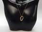 10k Yellow Gold Garnet & Diamond Accent Pendant Necklace 2.1g image number 1