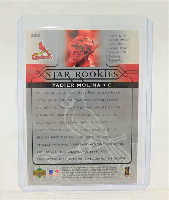 2005 Yadier Molina Upper Deck First Pitch Star Rookies Cardinals image number 2