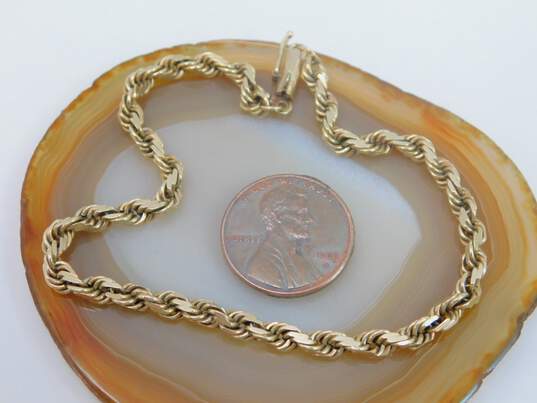 Vintage 10K Yellow Gold Rope Chain Bracelet 8.7g image number 3