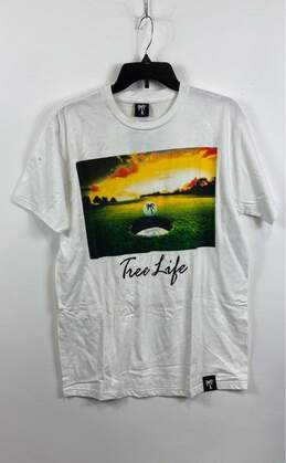 NWT BLVD Supply Mens White Tree Life Graphic Short Sleeve Pullover T-Shirt Sz M