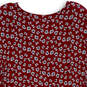 Womens Multicolor Floral Short Sleeve V-Neck Pleated Blouse Top Size 26-28 image number 4