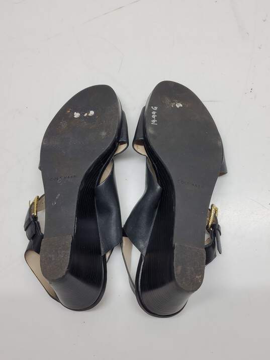 Cole Haan Philomina Grand Wedge Black Leather Sandal Size 8.5 image number 5