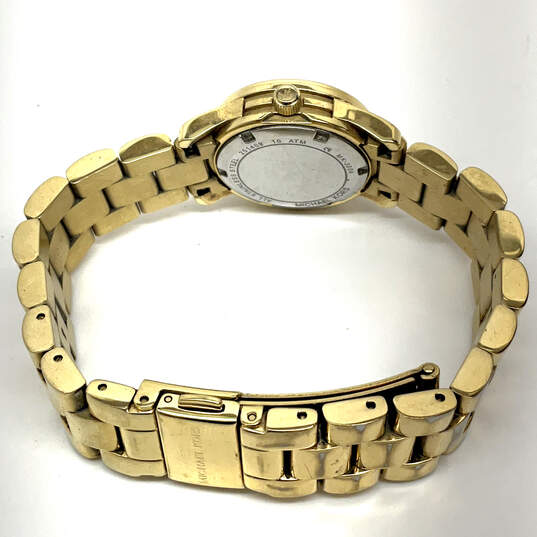 Designer Michael Kors MK-3304 Runway Champagne Dial Analog Wristwatch image number 3