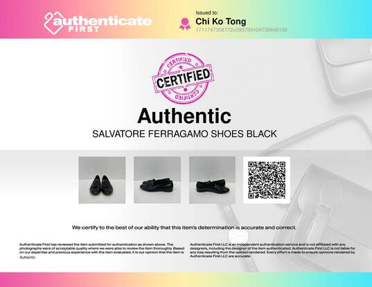 Authentic Salvatore Ferragamo Black Tassel Loafer M 11D image number 10