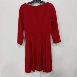 Banana Republic Red Fit & Flare Dress Size 6 alternative image