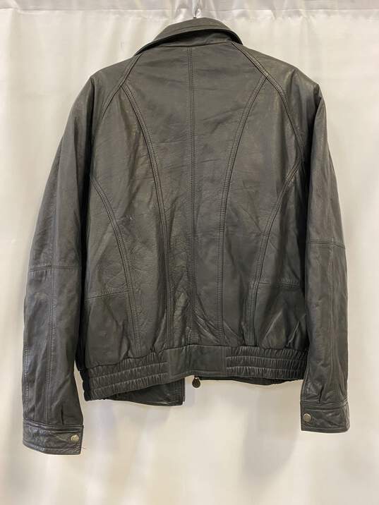 John Ashford Black Men Leather Jacket L image number 2