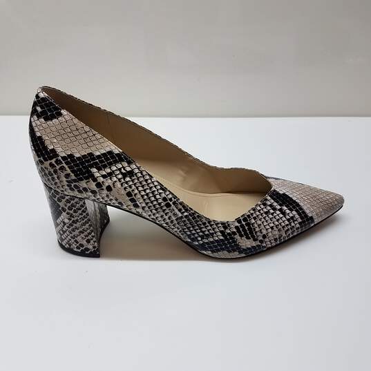 Marc Fisher Pumps Womens 8 Gray Snake Print Faux Leather Pointed Toe Claire Heel Sz 9.5M image number 1