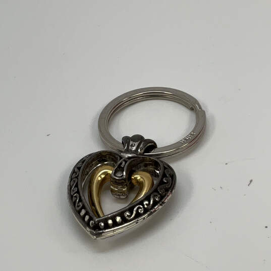 Designer Brighton Two-Tone Fashionable Double Heart Charm Keychain image number 3
