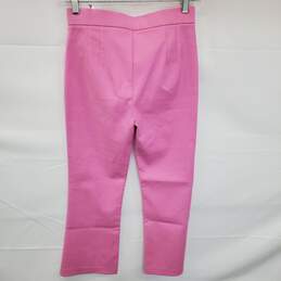 Wm Zara Pink Denim Pants Cotton Blend Crop Bell Bottom Sz S alternative image