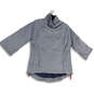 Womens Gray Heather Funnel Neck Side Zipped Pullover Jacket Size Medium image number 3